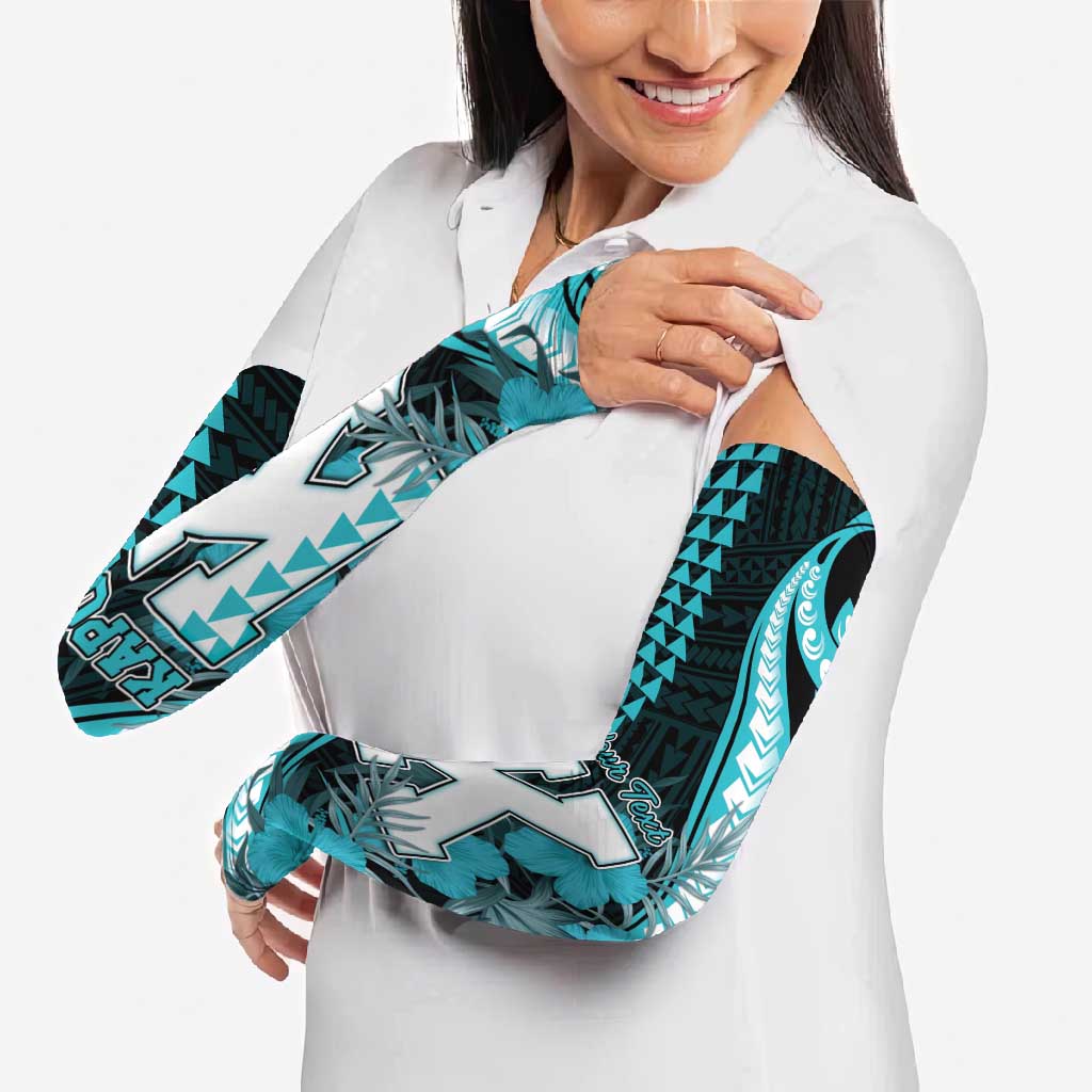 Personalised Hawaii Kapolei High School Arm Sleeves Tribal Tattoo With Hibiscus Flowers