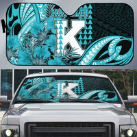 Hawaii Kapolei High School Auto Sun Shade Tribal Tattoo With Hibiscus Flowers