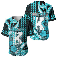 Personalised Hawaii Kapolei High School Baseball Jersey Tribal Tattoo With Hibiscus Flowers
