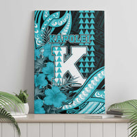Hawaii Kapolei High School Canvas Wall Art Tribal Tattoo With Hibiscus Flowers