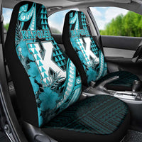 Hawaii Kapolei High School Car Seat Cover Tribal Tattoo With Hibiscus Flowers