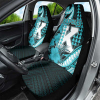 Hawaii Kapolei High School Car Seat Cover Tribal Tattoo With Hibiscus Flowers