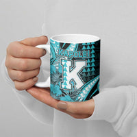 Personalised Hawaii Kapolei High School Ceramic Mug Tribal Tattoo With Hibiscus Flowers
