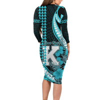 Personalised Hawaii Kapolei High School Family Matching Long Sleeve Bodycon Dress and Hawaiian Shirt Tribal Tattoo With Hibiscus Flowers LT05 - Polynesian Pride
