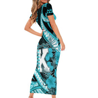 Personalised Hawaii Kapolei High School Family Matching Short Sleeve Bodycon Dress and Hawaiian Shirt Tribal Tattoo With Hibiscus Flowers LT05 - Polynesian Pride