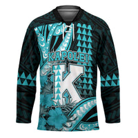 Personalised Hawaii Kapolei High School Hockey Jersey Tribal Tattoo With Hibiscus Flowers