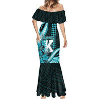Personalised Hawaii Kapolei High School Mermaid Dress Tribal Tattoo With Hibiscus Flowers