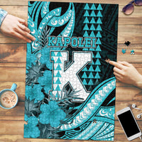 Hawaii Kapolei High School Puzzle Tribal Tattoo With Hibiscus Flowers