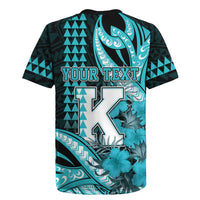 Personalised Hawaii Kapolei High School Rugby Jersey Tribal Tattoo With Hibiscus Flowers