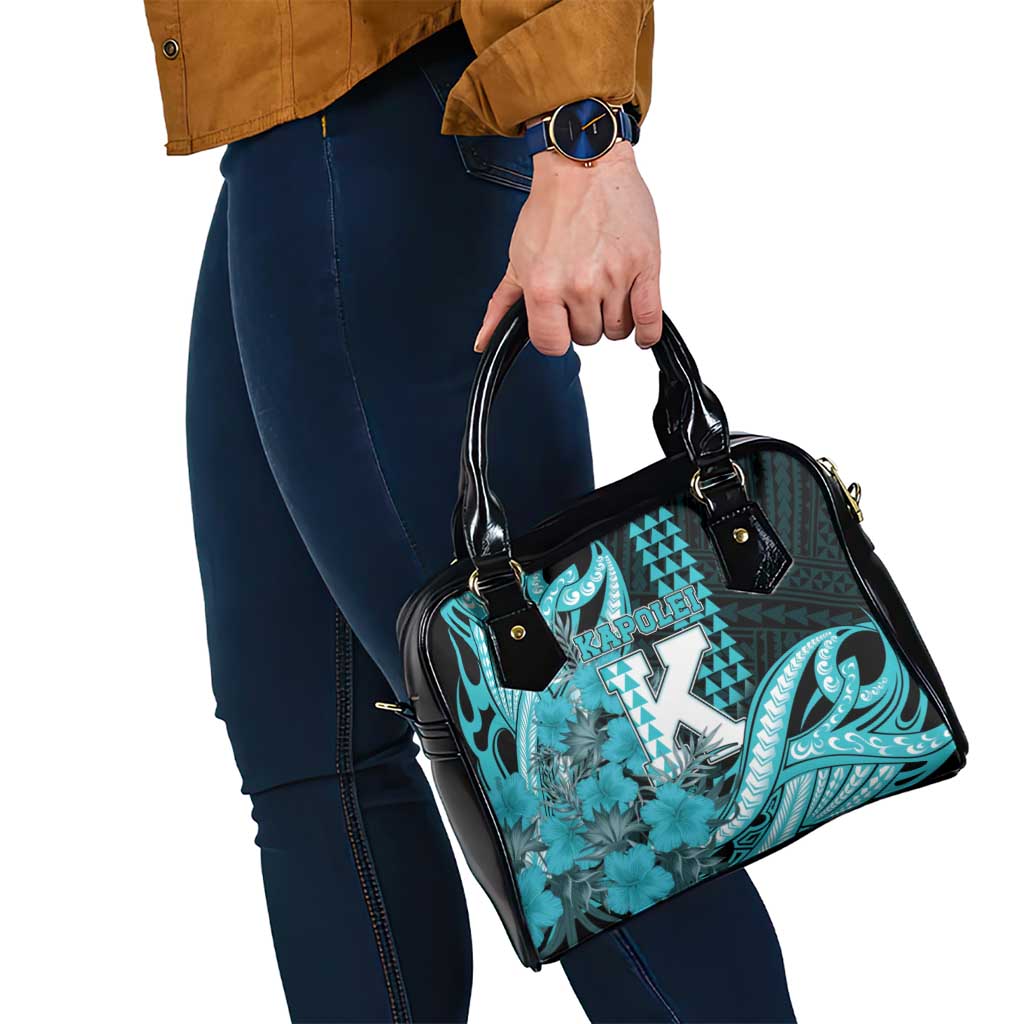 Hawaii Kapolei High School Shoulder Handbag Tribal Tattoo With Hibiscus Flowers