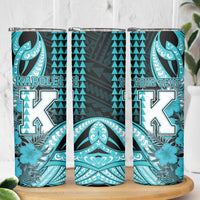 Personalised Hawaii Kapolei High School Skinny Tumbler Tribal Tattoo With Hibiscus Flowers LT05 - Polynesian Pride