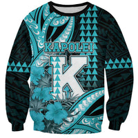 Personalised Hawaii Kapolei High School Sweatshirt Tribal Tattoo With Hibiscus Flowers