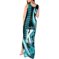 Personalised Hawaii Kapolei High School Tank Maxi Dress Tribal Tattoo With Hibiscus Flowers