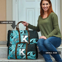 Hawaii Kapolei High School Travel Bag Tribal Tattoo With Hibiscus Flowers