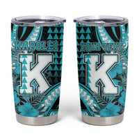 Personalised Hawaii Kapolei High School Tumbler Cup Tribal Tattoo With Hibiscus Flowers