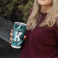 Personalised Hawaii Kapolei High School Tumbler Cup Tribal Tattoo With Hibiscus Flowers
