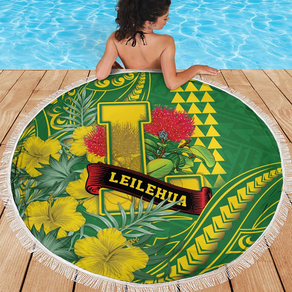 Hawaii Leilehua High School Beach Blanket Tribal Tattoo With Hibiscus Flowers