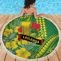 Hawaii Leilehua High School Beach Blanket Tribal Tattoo With Hibiscus Flowers