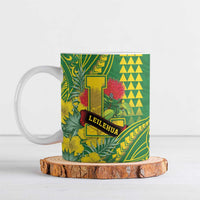 Personalised Hawaii Leilehua High School Ceramic Mug Tribal Tattoo With Hibiscus Flowers