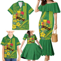 Personalised Hawaii Leilehua High School Family Matching Mermaid Dress and Hawaiian Shirt Tribal Tattoo With Hibiscus Flowers LT05 - Polynesian Pride