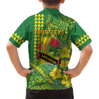 Personalised Hawaii Leilehua High School Family Matching Tank Maxi Dress and Hawaiian Shirt Tribal Tattoo With Hibiscus Flowers LT05 - Polynesian Pride
