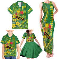 Personalised Hawaii Leilehua High School Family Matching Tank Maxi Dress and Hawaiian Shirt Tribal Tattoo With Hibiscus Flowers LT05 - Polynesian Pride