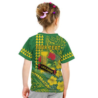 Personalised Hawaii Leilehua High School Kid T Shirt Tribal Tattoo With Hibiscus Flowers