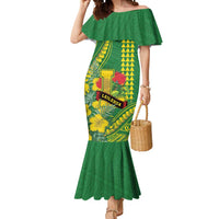 Personalised Hawaii Leilehua High School Mermaid Dress Tribal Tattoo With Hibiscus Flowers LT05 Women Green - Polynesian Pride