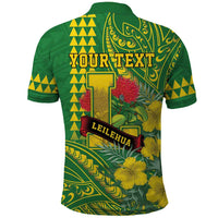 Personalised Hawaii Leilehua High School Polo Shirt Tribal Tattoo With Hibiscus Flowers