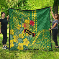 Hawaii Leilehua High School Quilt Tribal Tattoo With Hibiscus Flowers