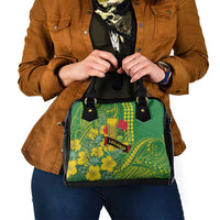 Hawaii Leilehua High School Shoulder Handbag Tribal Tattoo With Hibiscus Flowers