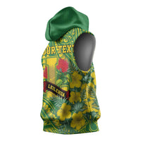 Personalised Hawaii Leilehua High School Sleeveless Hoodie Tribal Tattoo With Hibiscus Flowers LT05 - Polynesian Pride
