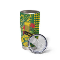 Personalised Hawaii Leilehua High School Tumbler Cup Tribal Tattoo With Hibiscus Flowers