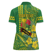 Personalised Hawaii Leilehua High School Women Polo Shirt Tribal Tattoo With Hibiscus Flowers LT05 - Polynesian Pride
