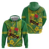 Personalised Hawaii Leilehua High School Zip Hoodie Tribal Tattoo With Hibiscus Flowers