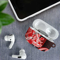 Hawaii Kalani High School AirPods Case Tribal Tattoo With Hibiscus Flowers