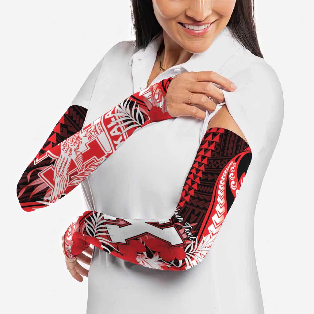 Personalised Hawaii Kalani High School Arm Sleeves Tribal Tattoo With Hibiscus Flowers