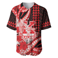 Personalised Hawaii Kalani High School Baseball Jersey Tribal Tattoo With Hibiscus Flowers