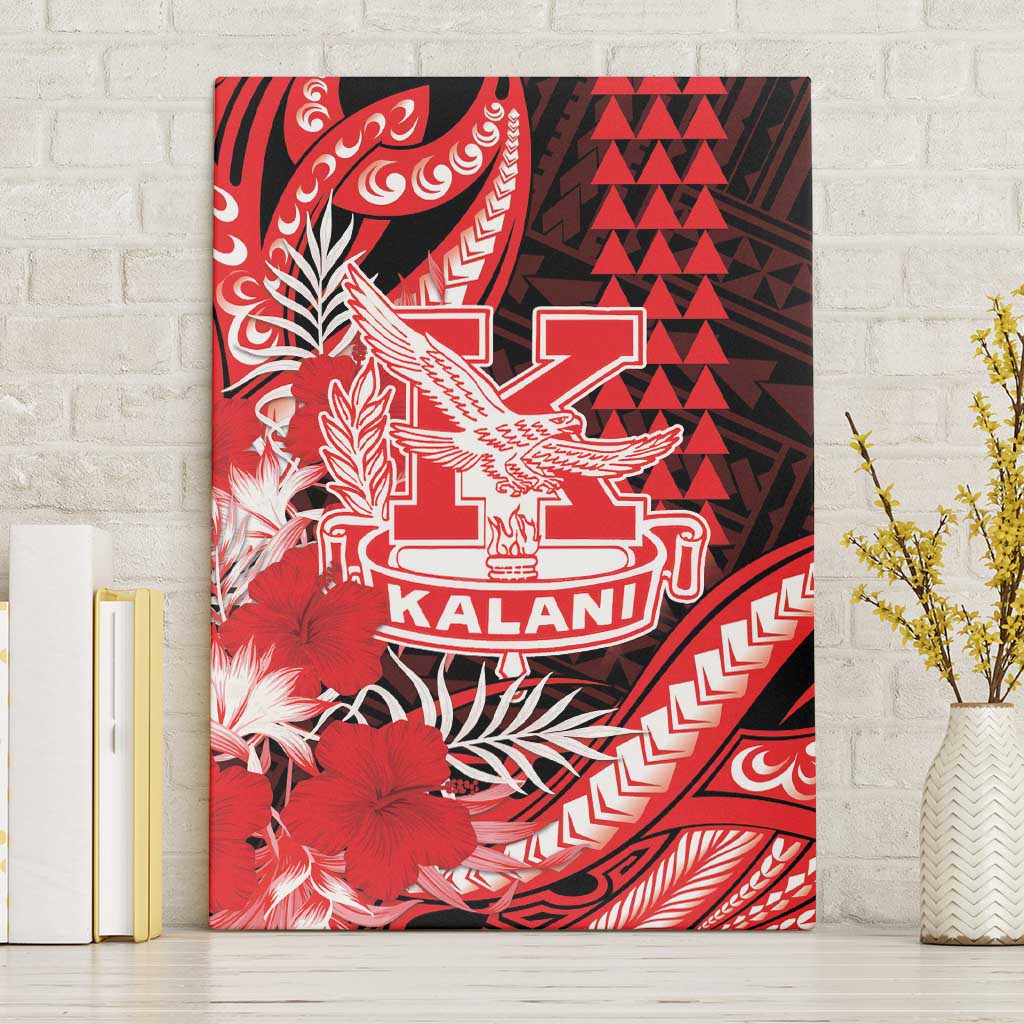 Hawaii Kalani High School Canvas Wall Art Tribal Tattoo With Hibiscus Flowers