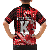 Personalised Hawaii Kalani High School Family Matching Summer Maxi Dress and Hawaiian Shirt Tribal Tattoo With Hibiscus Flowers LT05 - Polynesian Pride