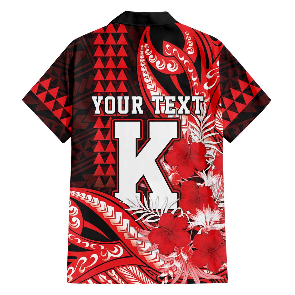 Personalised Hawaii Kalani High School Family Matching Tank Maxi Dress and Hawaiian Shirt Tribal Tattoo With Hibiscus Flowers LT05 - Polynesian Pride