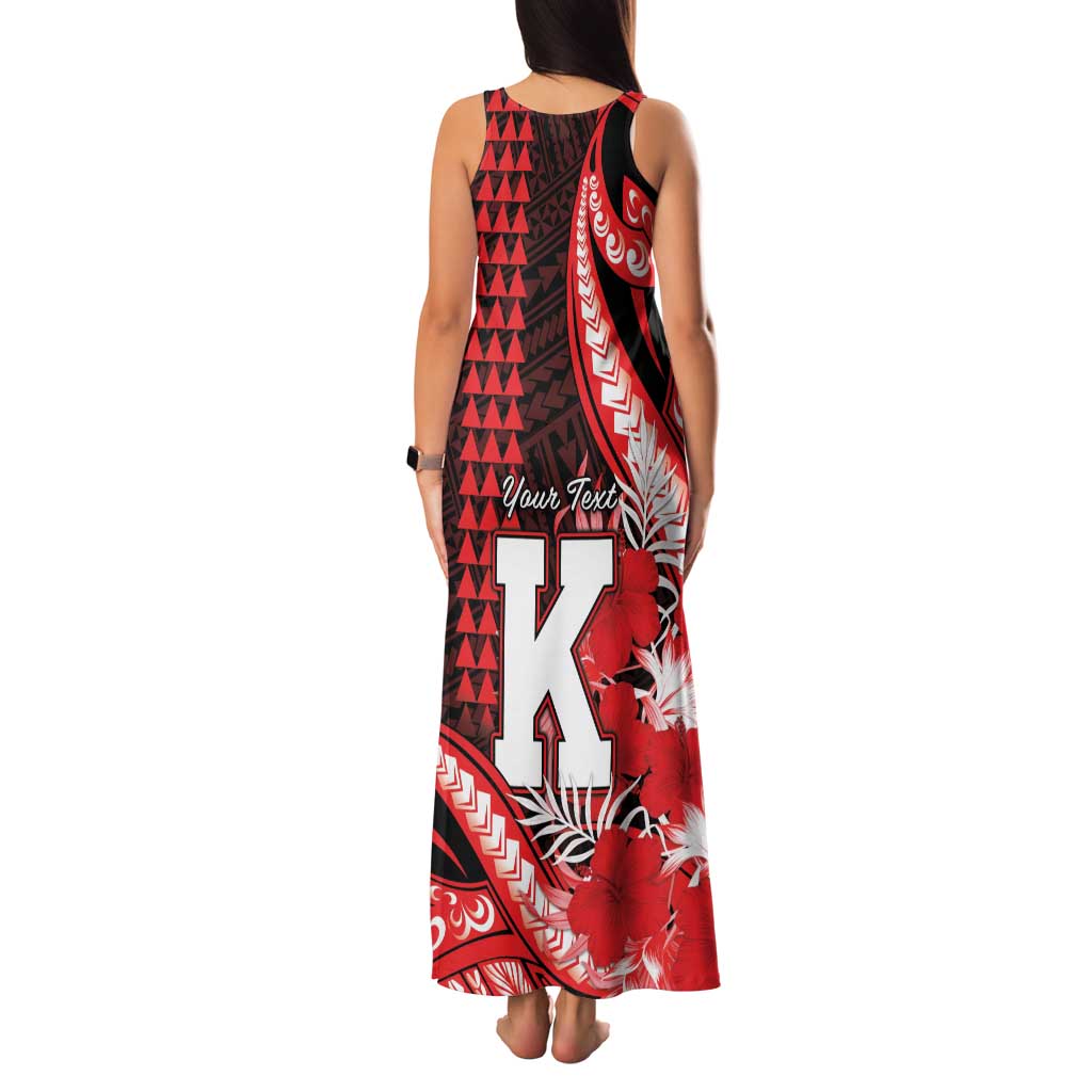 Personalised Hawaii Kalani High School Family Matching Tank Maxi Dress and Hawaiian Shirt Tribal Tattoo With Hibiscus Flowers LT05 - Polynesian Pride