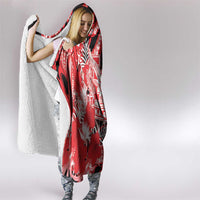 Hawaii Kalani High School Hooded Blanket Tribal Tattoo With Hibiscus Flowers