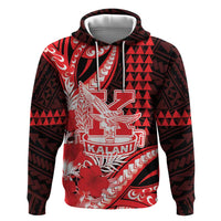Personalised Hawaii Kalani High School Hoodie Tribal Tattoo With Hibiscus Flowers