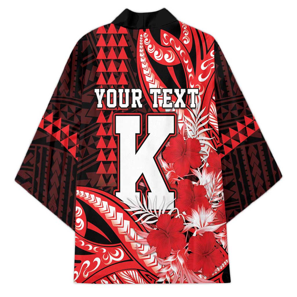 Personalised Hawaii Kalani High School Kimono Tribal Tattoo With Hibiscus Flowers