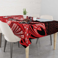 Hawaii Kalani High School Tablecloth Tribal Tattoo With Hibiscus Flowers