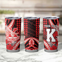 Personalised Hawaii Kalani High School Tumbler Cup Tribal Tattoo With Hibiscus Flowers