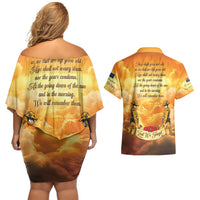 New Zealand And Australia ANZAC Day Couples Matching Off Shoulder Short Dress and Hawaiian Shirt Sinai Palestine Campaign Lest We Forget LT05 - Polynesian Pride