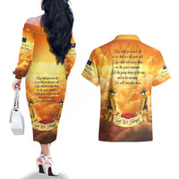 New Zealand And Australia ANZAC Day Couples Matching Off The Shoulder Long Sleeve Dress and Hawaiian Shirt Sinai Palestine Campaign Lest We Forget LT05 - Polynesian Pride