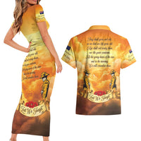 New Zealand And Australia ANZAC Day Couples Matching Short Sleeve Bodycon Dress and Hawaiian Shirt Sinai Palestine Campaign Lest We Forget LT05 - Polynesian Pride